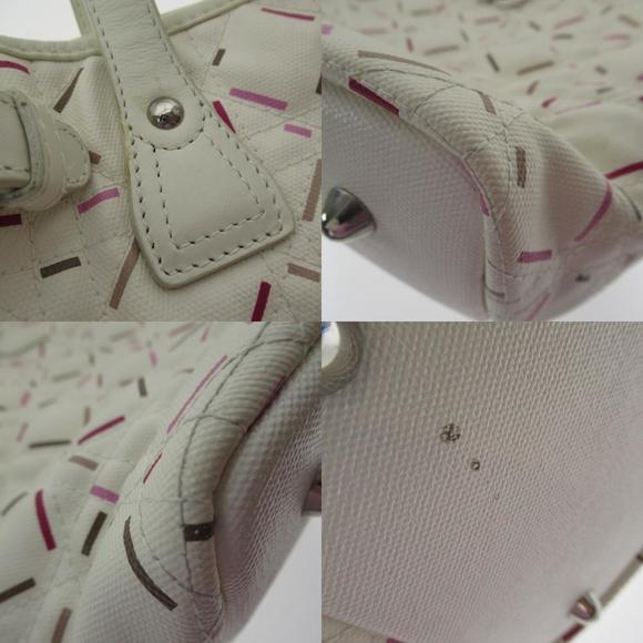 Christian Dior Logo Charm Tote Bag Coated Canvas White - Picture 7 of 8